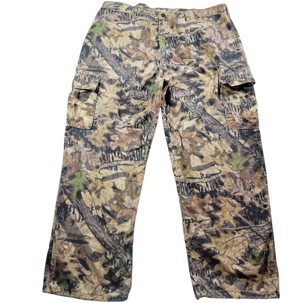 Jerzees Outdoors Cargo Pants Mens 2XL Camo Outdoors Hunting Hiking Retro 44x32